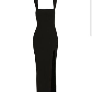 Tall square neck black maxi